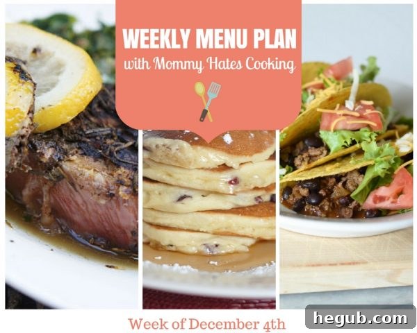Cozy Comfort Food: Weekly Menu Plan for the Holiday Season - December 4th