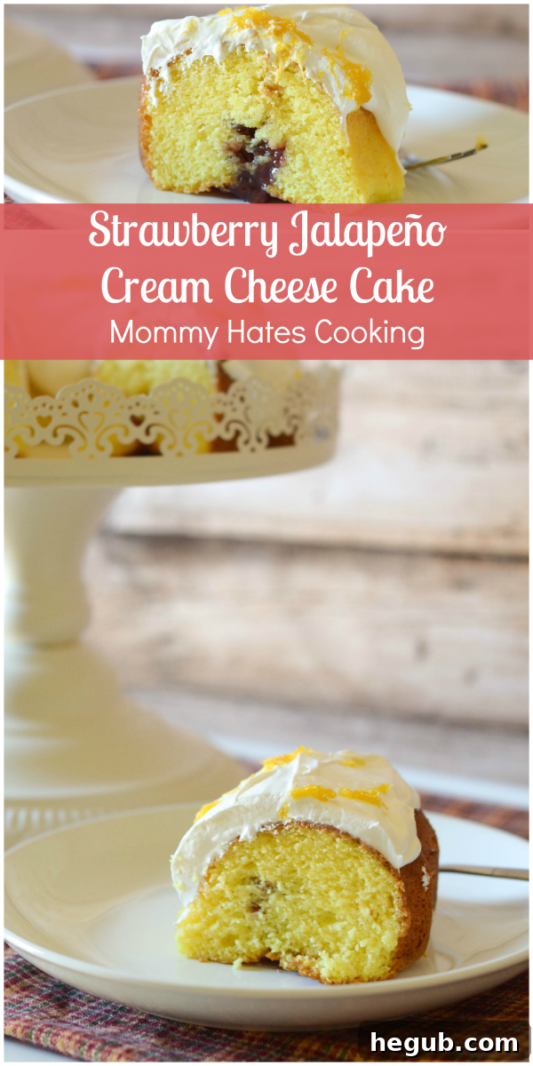 Strawberry Jalapeño Cream Cheese Cake