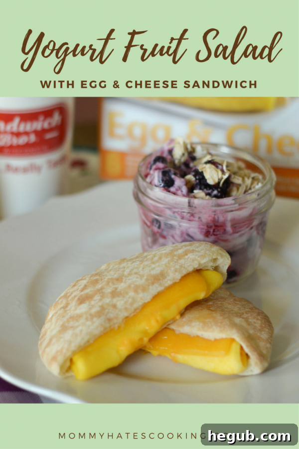 Nutritious Yogurt Fruit Salad with Egg & Cheese Sandwiches