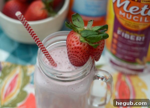 Delicious strawberry smoothie parfait with Meta, a convenient and healthy breakfast option