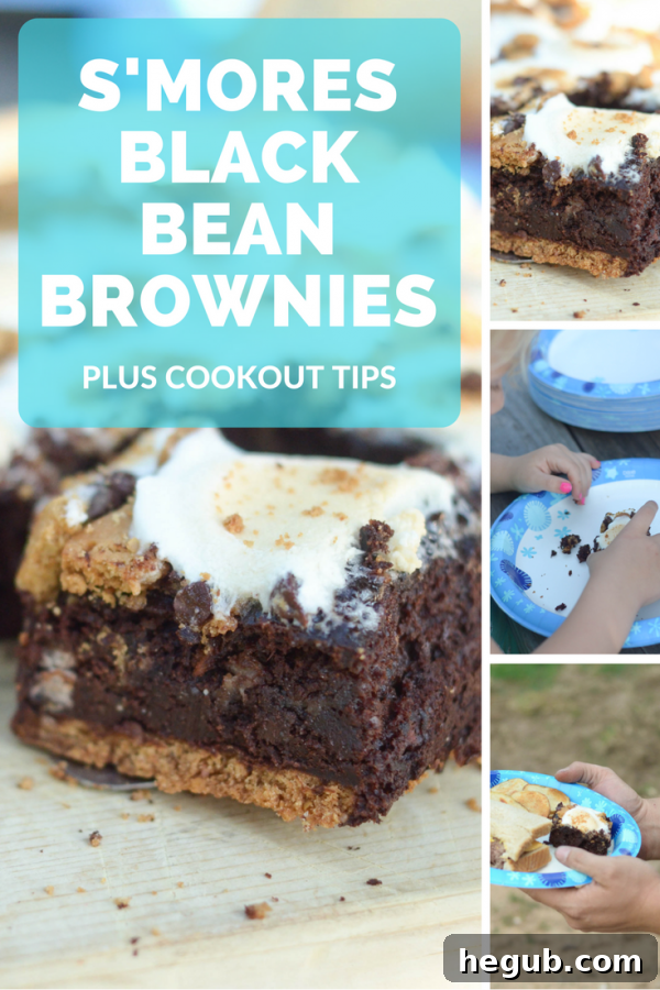 Delicious S'mores Black Bean Brownies ready for a summer cookout