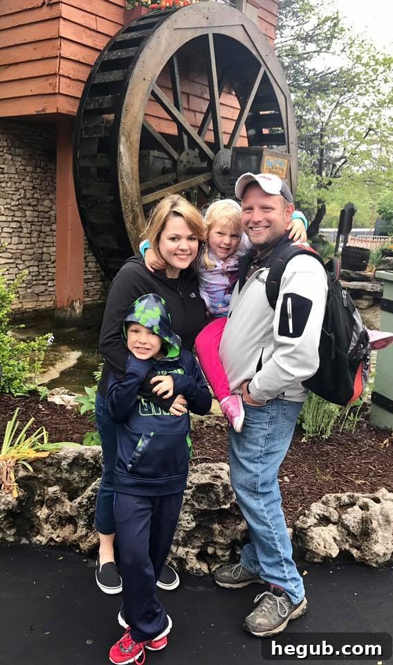 An overhead view of the bustling Silver Dollar City theme park, showcasing its unique attractions and vibrant atmosphere, inviting families to explore and create memories.