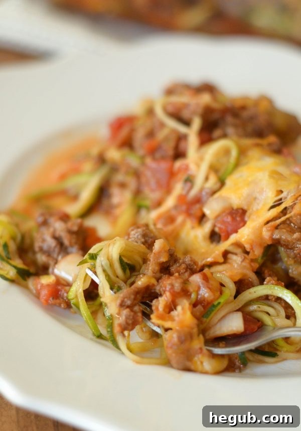 Taco Zoodle Casserole - A healthy, flavorful dinner option for summer.