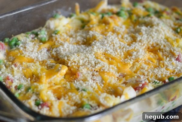 Comforting Chicken Spaghetti Bake ready to be served