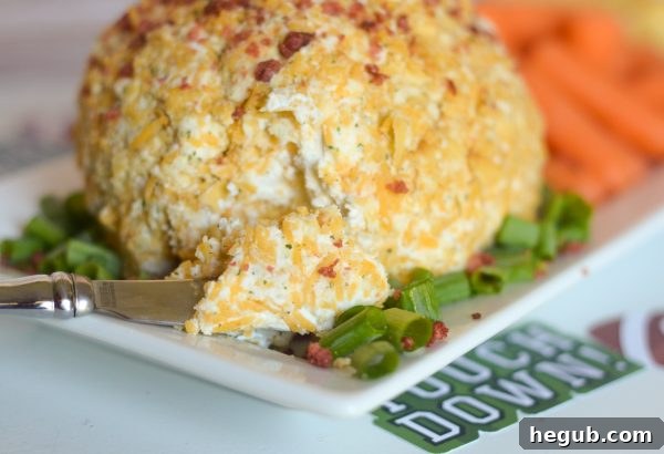 Easy Bacon Cheddar Cheese Ball recipe for budget-friendly football parties. Shop at Save-A-Lot for great deals on ingredients.