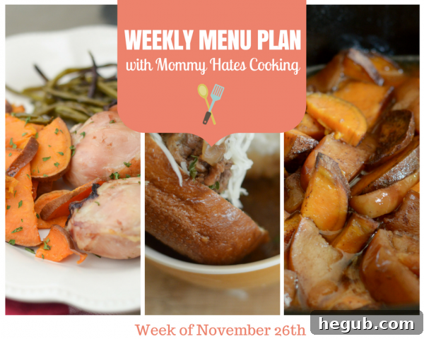 Weekly Menu Plan - Effortless Holiday Cooking