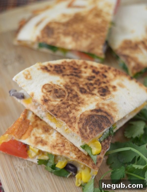 Delicious Chicken and Corn Salsa Quesadillas ready to eat
