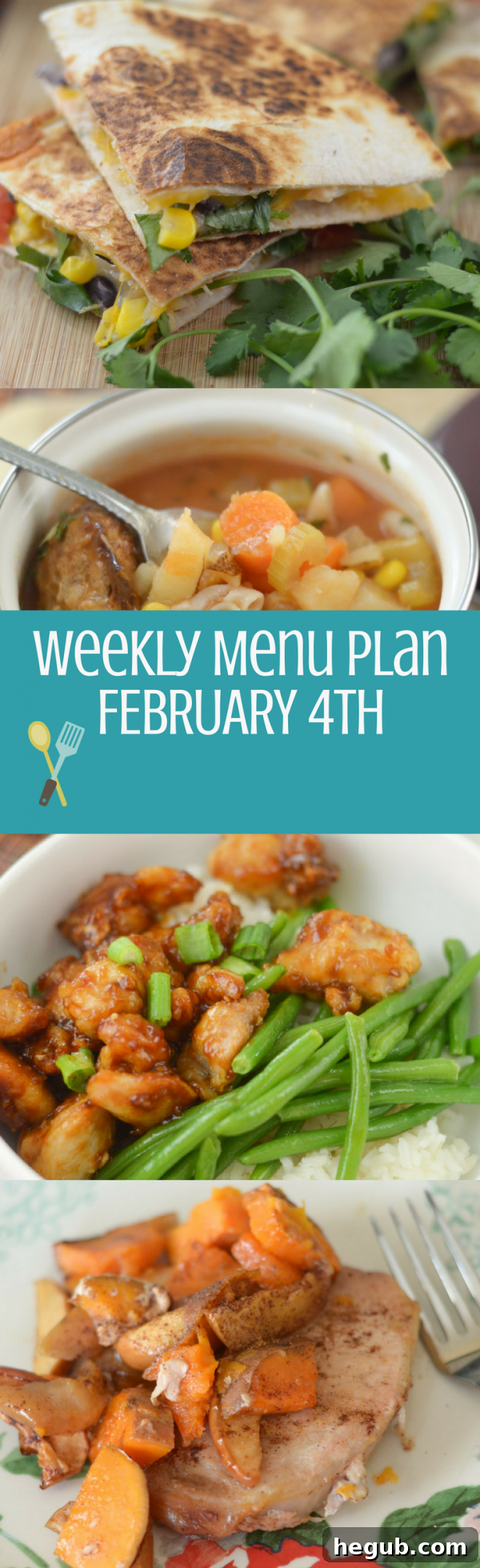 Weekly Menu Plan for February