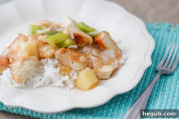 Sweet and Sour Chicken with colorful vegetables