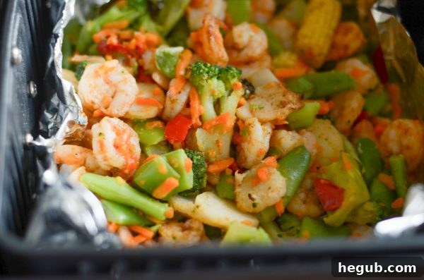 Air Fryer Shrimp and Vegetables - Fresh ingredients ready for cooking
