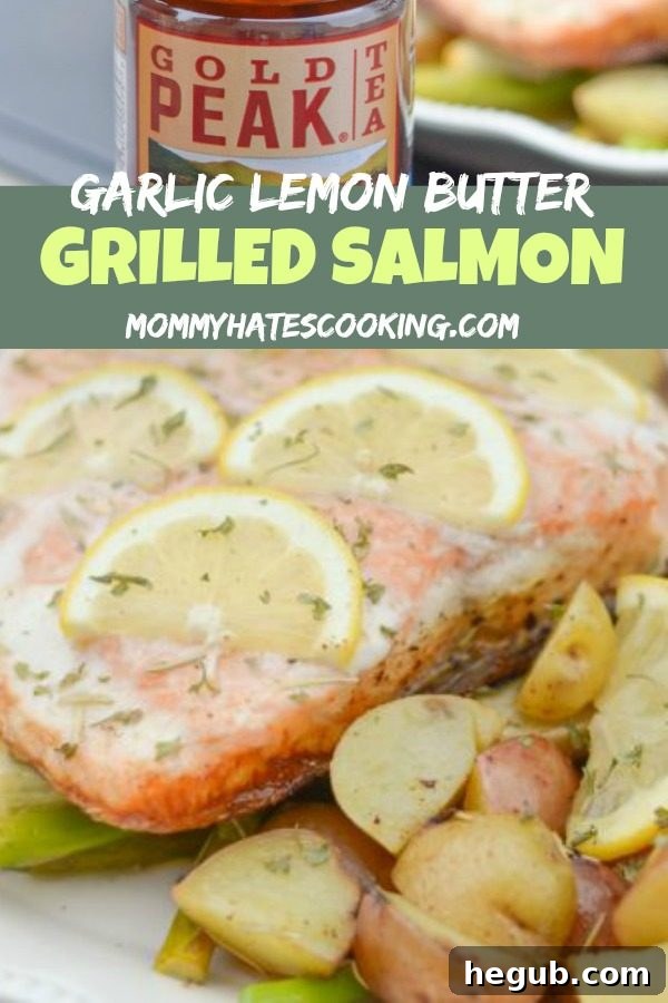 GARLIC LEMON BUTTER GRILLED SALMON - #GLUTENFREE
