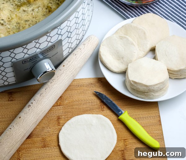 slow cooker chicken and dumplings with biscuits