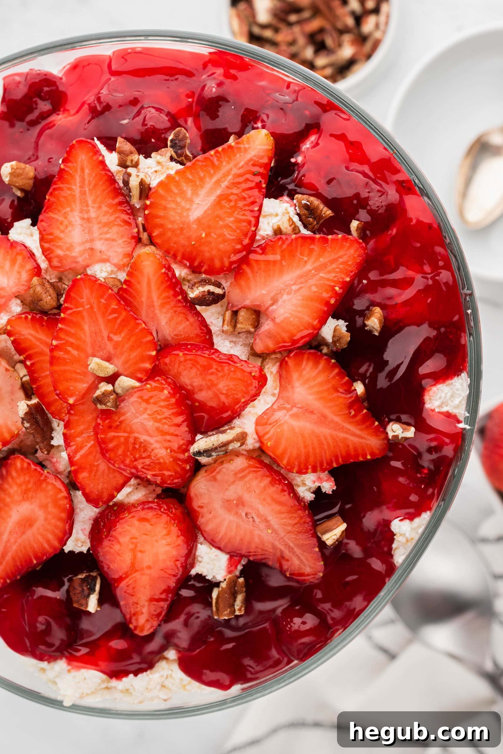 Strawberry Angel Fluff Trifle, a light and fruity gluten-free dessert