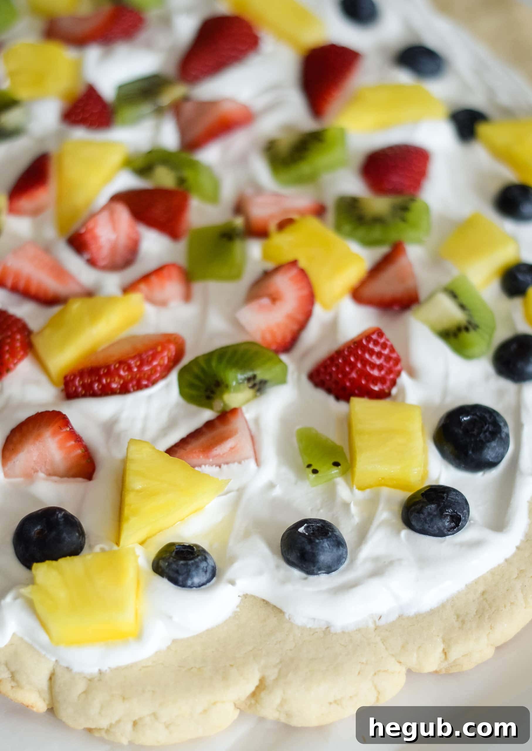 Colorful Easy Gluten-Free Fruit Pizza, a refreshing summer dessert