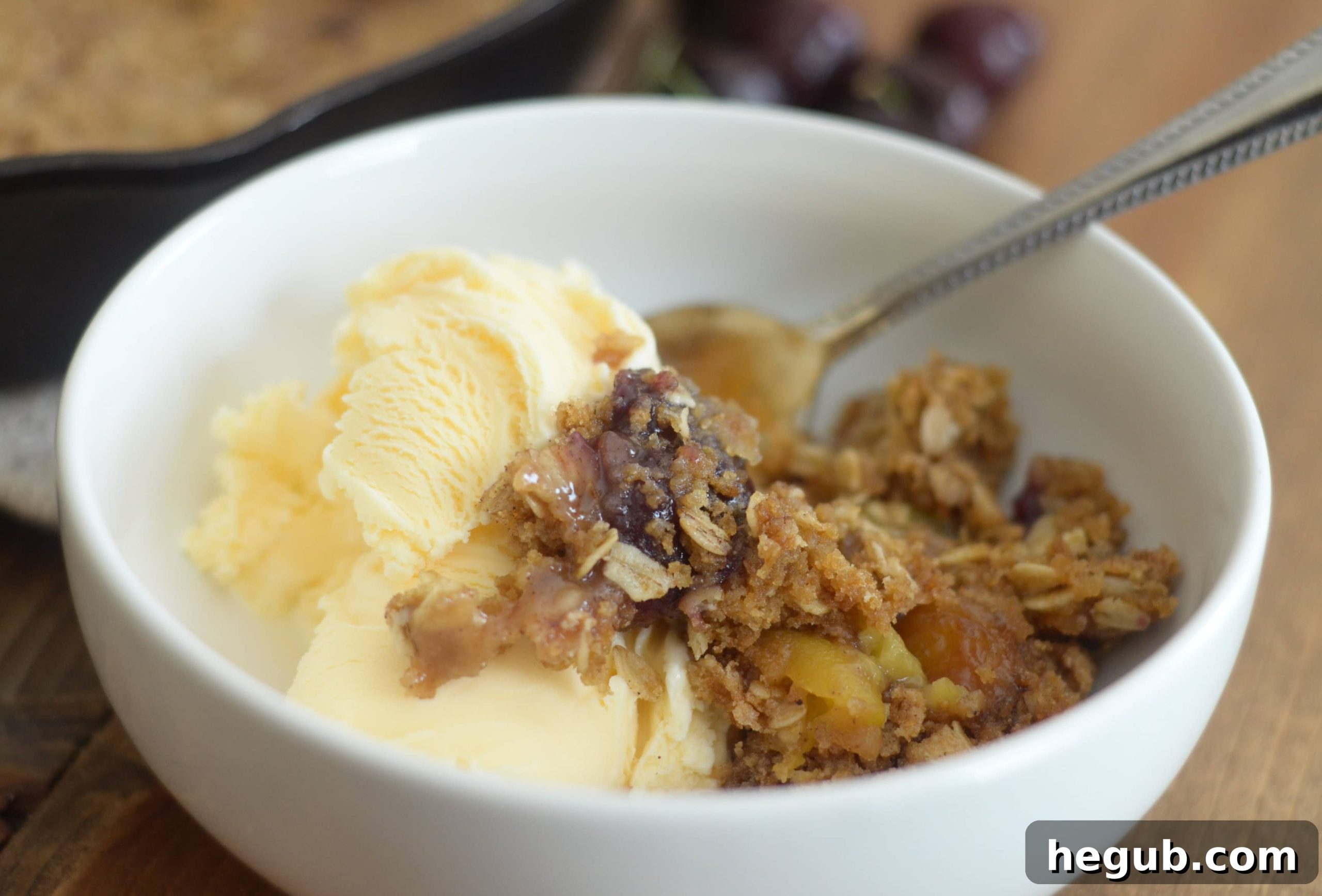 Homestyle Fresh Cherry Crisp, a comforting summer dessert with fruit