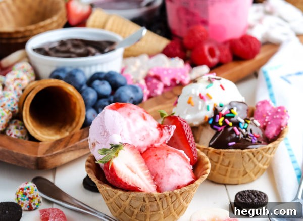 A vibrant ice cream board laden with toppings, perfect for summer parties