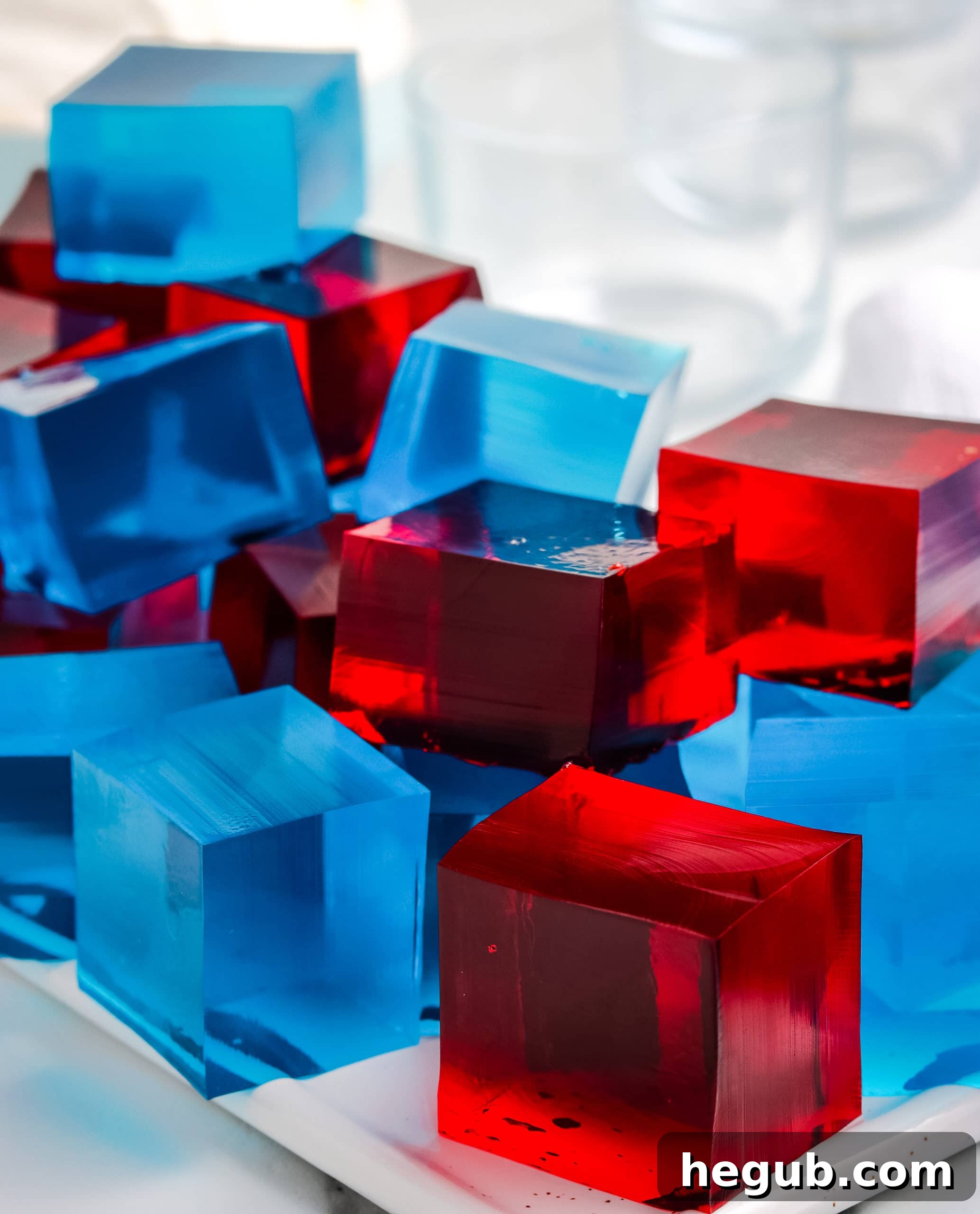 Festive Patriotic Jello Jigglers, a fun and easy dessert for holidays