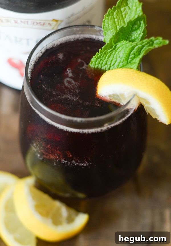 Ruby Mint Refresher 2 Cooling Cherry Mint Spritzer Mocktail for Summer