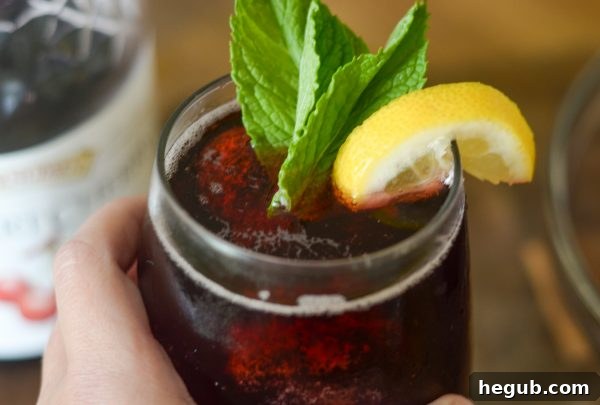 Ruby Mint Refresher 5 Family-friendly Cherry Mint Spritzer by the pool
