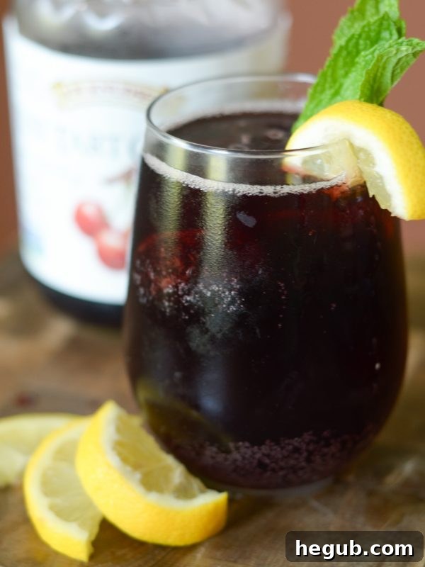 Ruby Mint Refresher 7 Enjoying a glass of Cherry Mint Spritzer