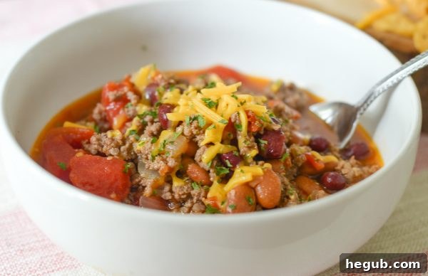Hearty Beef and Bean Chili, a perfect Instant Pot fall recipe for cozy evenings, featured in our weekly menu.