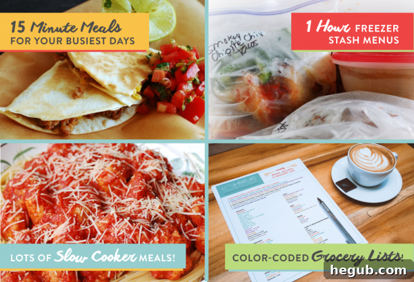 Traditional and freezer cooking meal plans for busy families