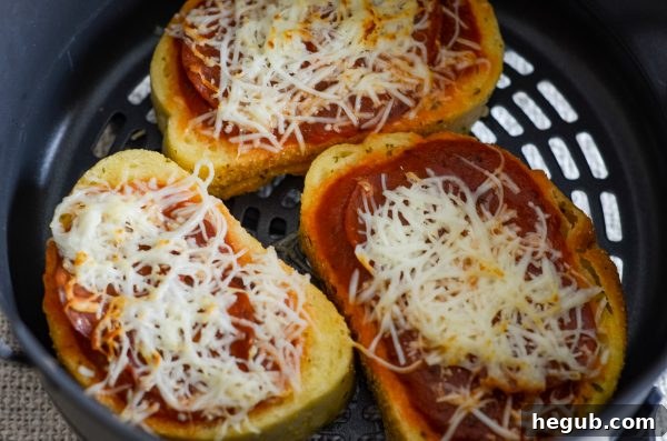 Air Fryer Garlic Bread Pizza Toast, a fun and fast snack or light meal for kids and adults alike.