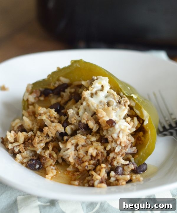 Delicious slow cooker stuffed peppers ready for a weekly meal plan
