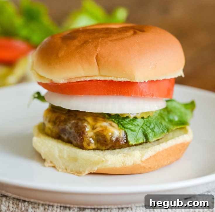 Easy Air Fryer Cheeseburgers with a grilled taste