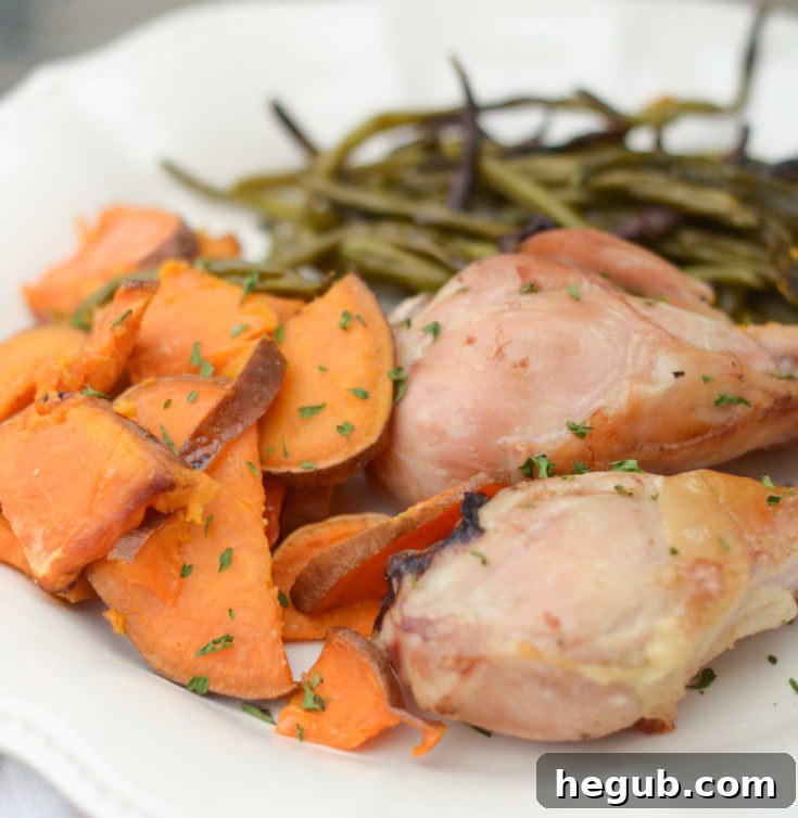 Sheet Pan Rosemary Chicken, a simple and healthy one-dish dinner.