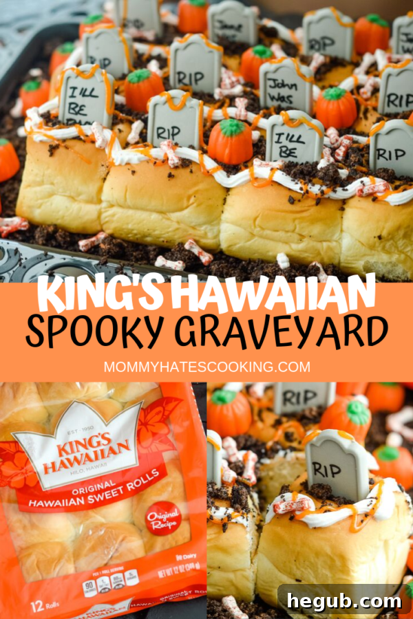 Pinterest graphic for Spooky Graveyard Rolls recipe