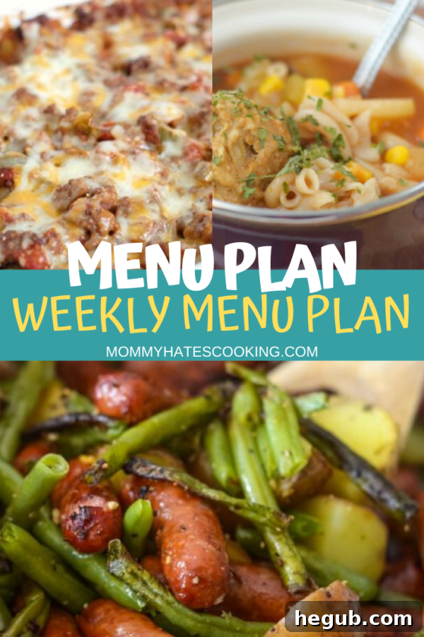 Weekly menu plan visual guide