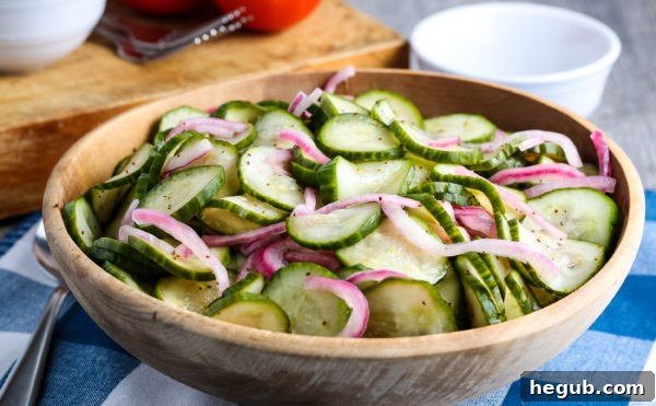 Easy cucumber salad stored in an airtight container
