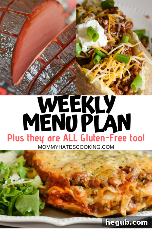 An example of a well-organized weekly menu plan.
