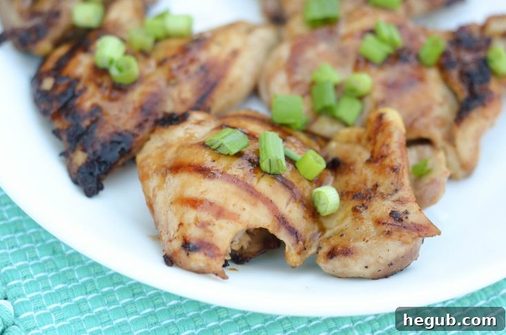 Perfectly grilled Glazed Chicken Thighs, a savory delight.