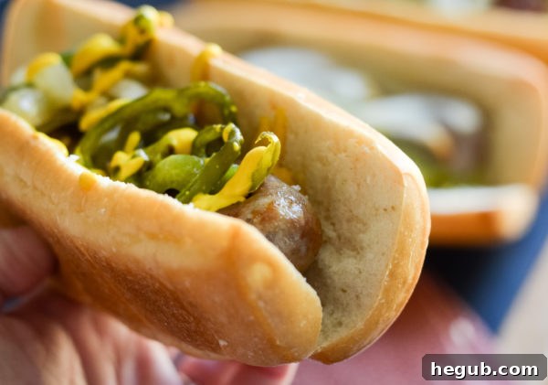 A perfectly grilled bratwurst in an air fryer, ready to be part of a delicious meal plan.
