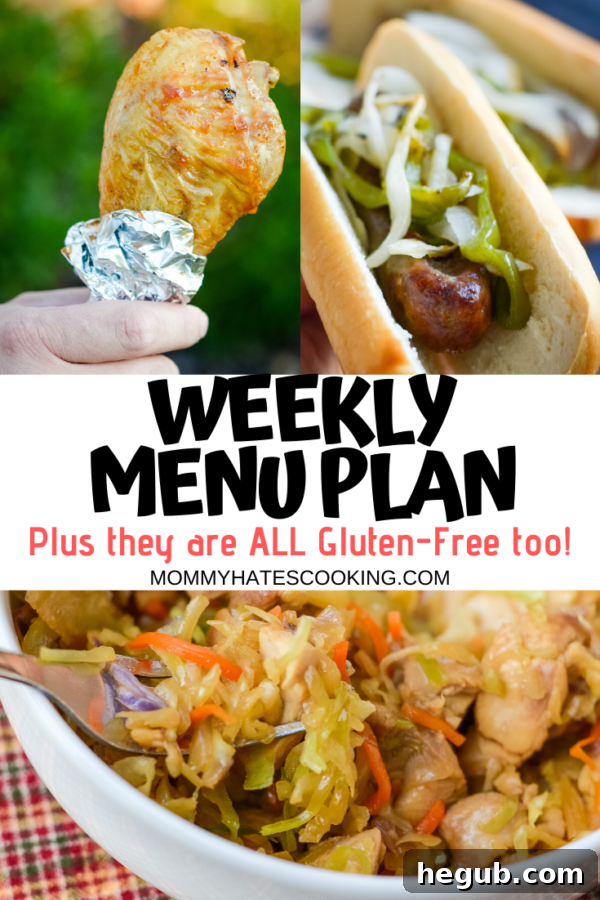 A visual summary of a weekly meal plan, highlighting organized cooking.