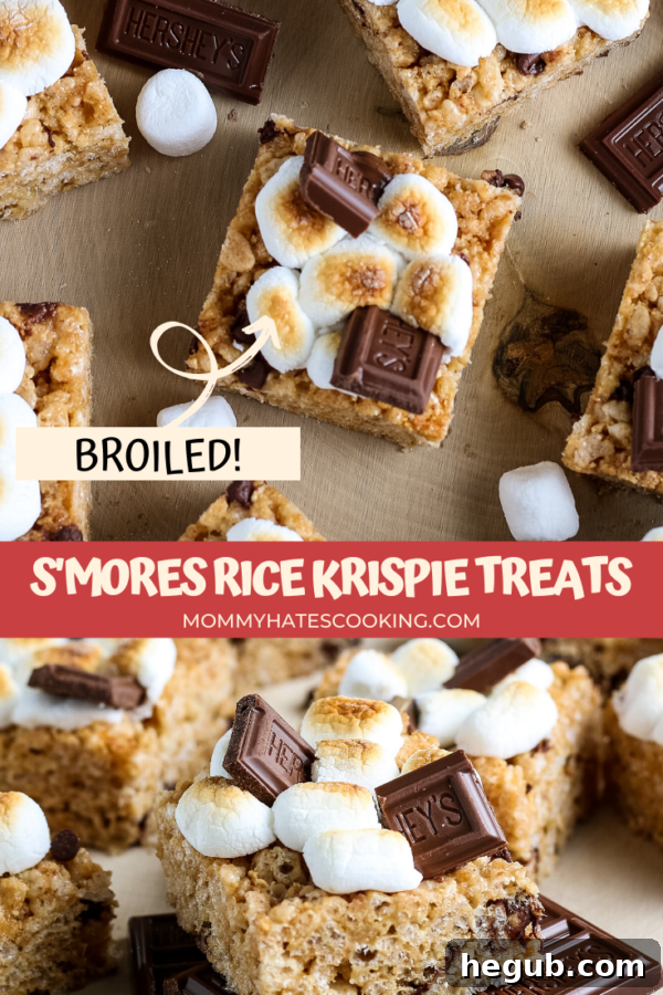 S'mores Rice Krispie Treats ready to serve