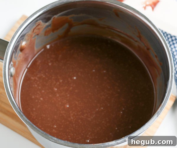 Three simple ingredients for hot fudge sauce
