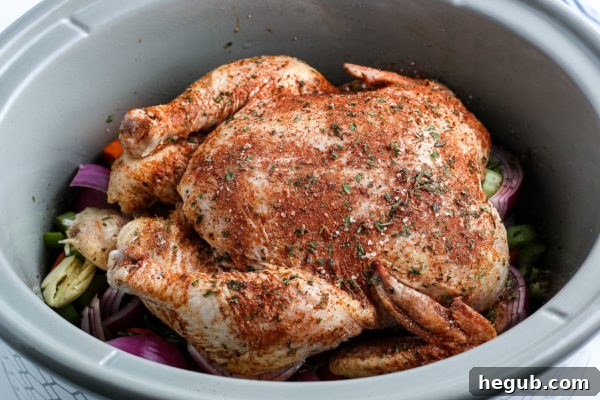 Crockpot Whole Chicken with Crispy Skin After Broiling