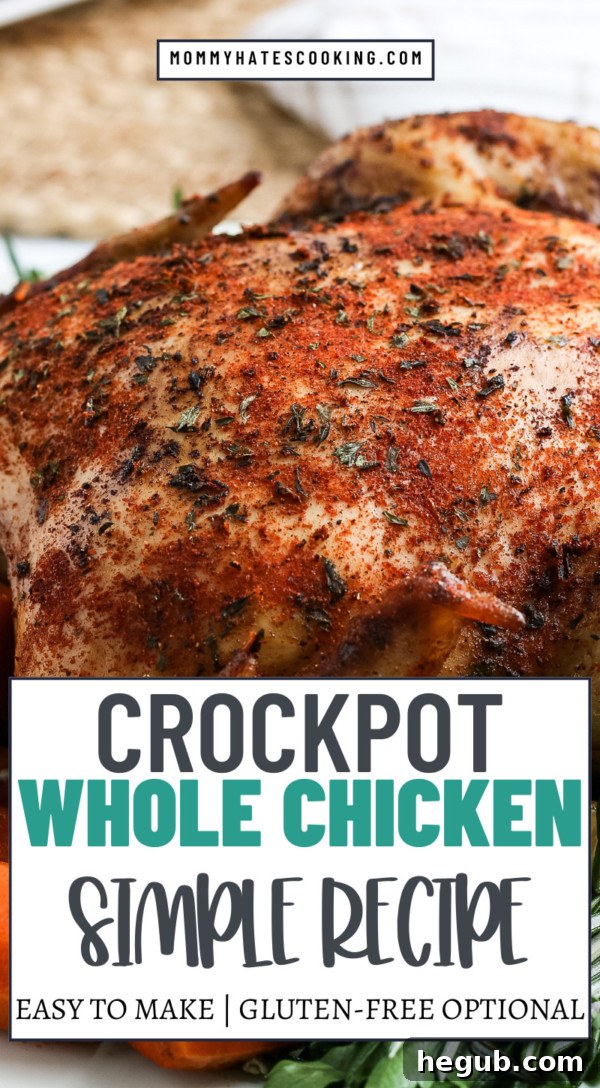 Crockpot Whole Chicken with vegetables, a perfect easy dinner