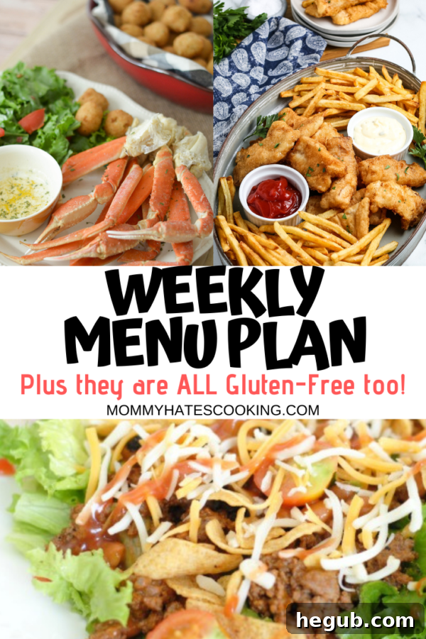 A beautifully organized weekly menu plan template