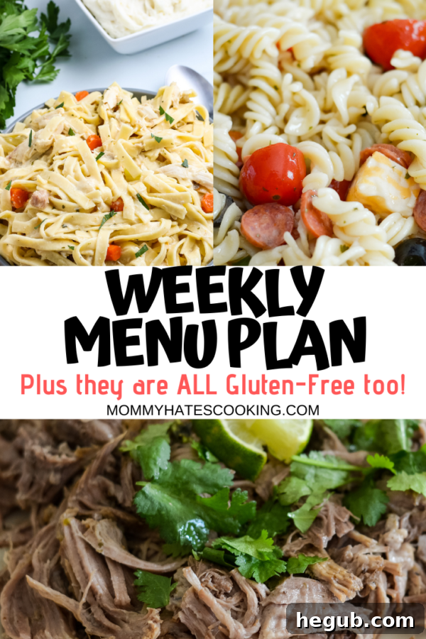 Weekly Menu Plan for the week of February 21st, listing all recipes.