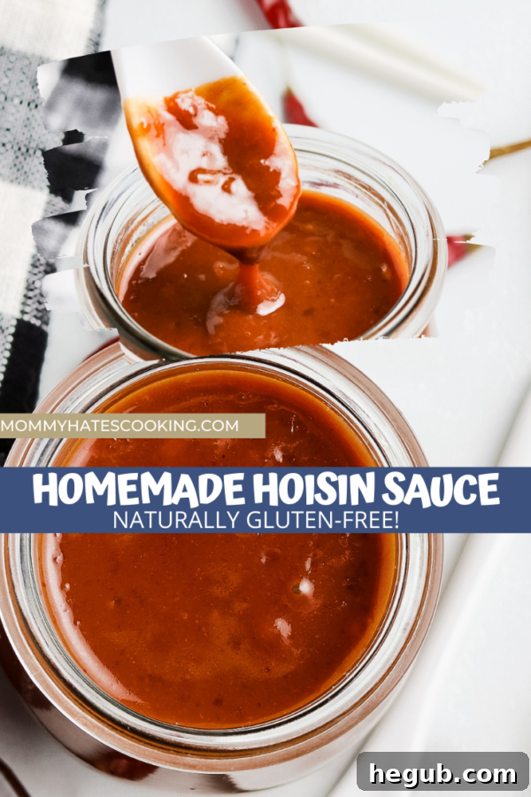 Pinterest graphic: Easy Homemade Hoisin Sauce, perfect for Asian dishes.