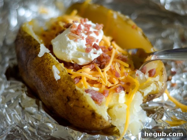Smoked baked potatoes with crispy skin