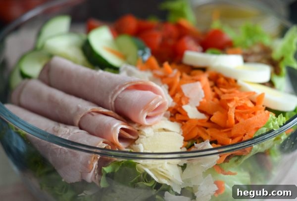 chef salad with all the fresh ingredients
