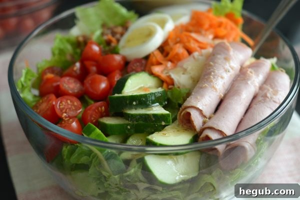 chef salad with various ingredients