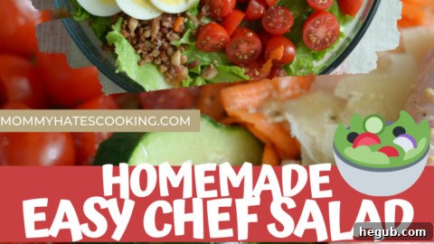 chef salad in a large bowl, ready to eat