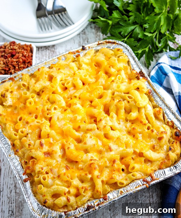 smoked mac and cheese, a delicious side dish from a pellet grill