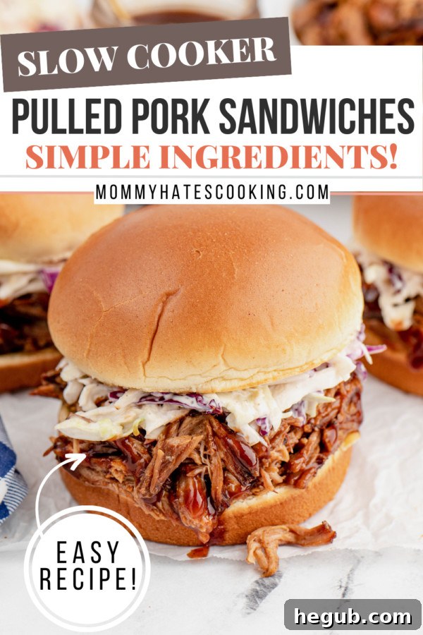 PULLED PORK SANDWICHES with coleslaw